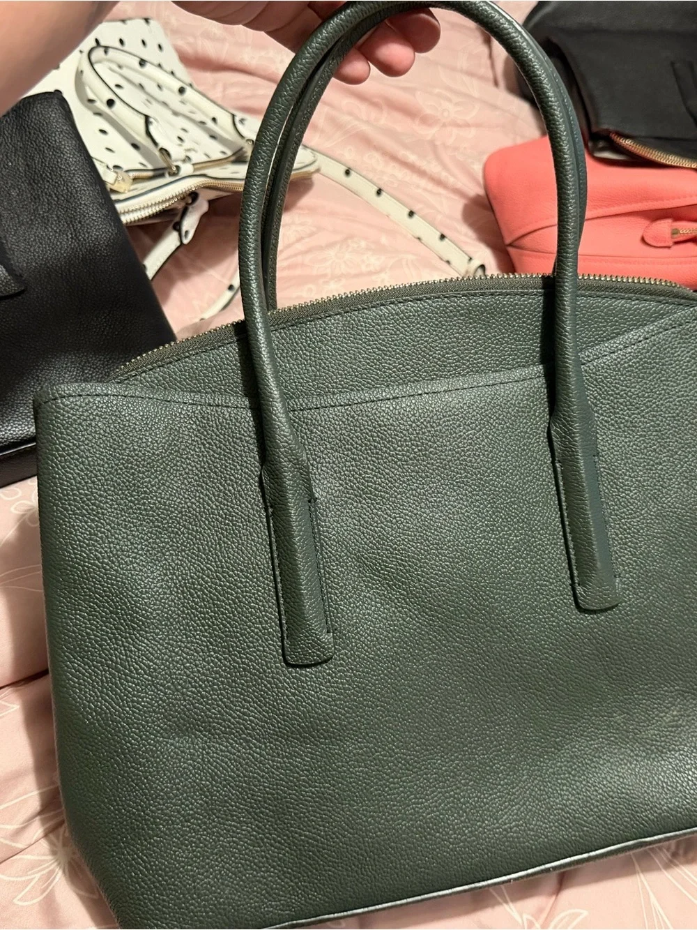 kate spade Forest Green Pebbled Leather Satchel